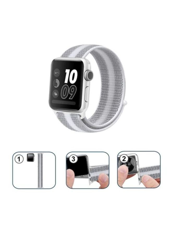 Ozone Replacement Band For Apple Watch Series 4/3/2/1 42/44 mm White/Grey - Image 3