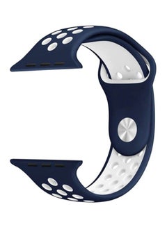 Replacement Band For Apple Watch Series 1/Series 2/Sport Edition Navy Blue/White