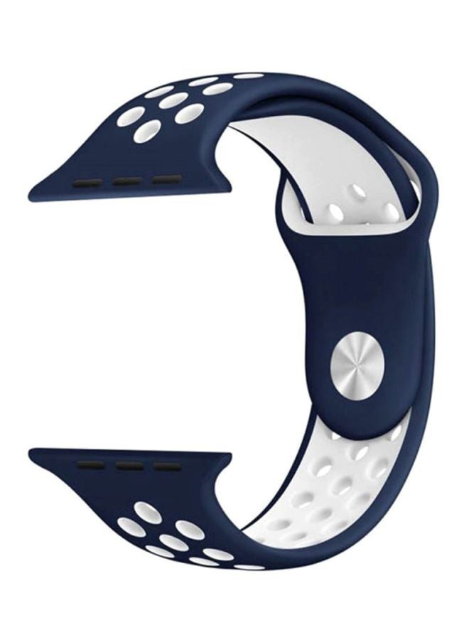 MARGOUN - Replacement Band For Apple Watch Series 1/Series 2/Sport Edition Navy Blue/White - Image 1