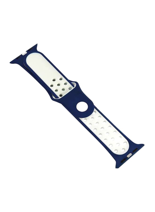 MARGOUN - Replacement Band For Apple Watch Series 1/Series 2/Sport Edition Navy Blue/White - Image 1