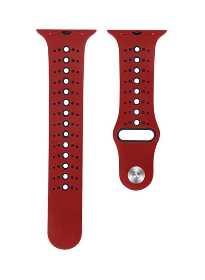 LNKOO Replacement Band For Apple Watch Series 1/2/3/4 38mm Red/Black - Image 1