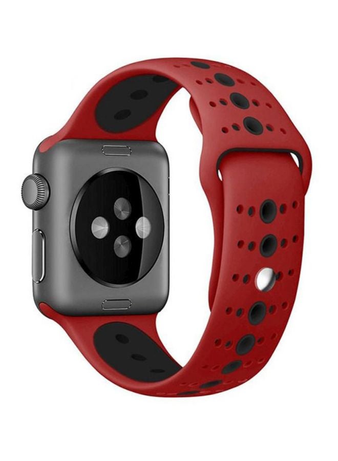 LNKOO Replacement Band For Apple Watch Series 1/2/3/4 38mm Red/Black - Image 2
