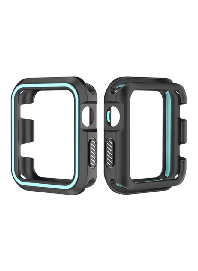 Voberry Rugged Armor Bumper Protective Case Cover For Apple Watch Series 1/2/3 38mm Black/Blue - Image 1
