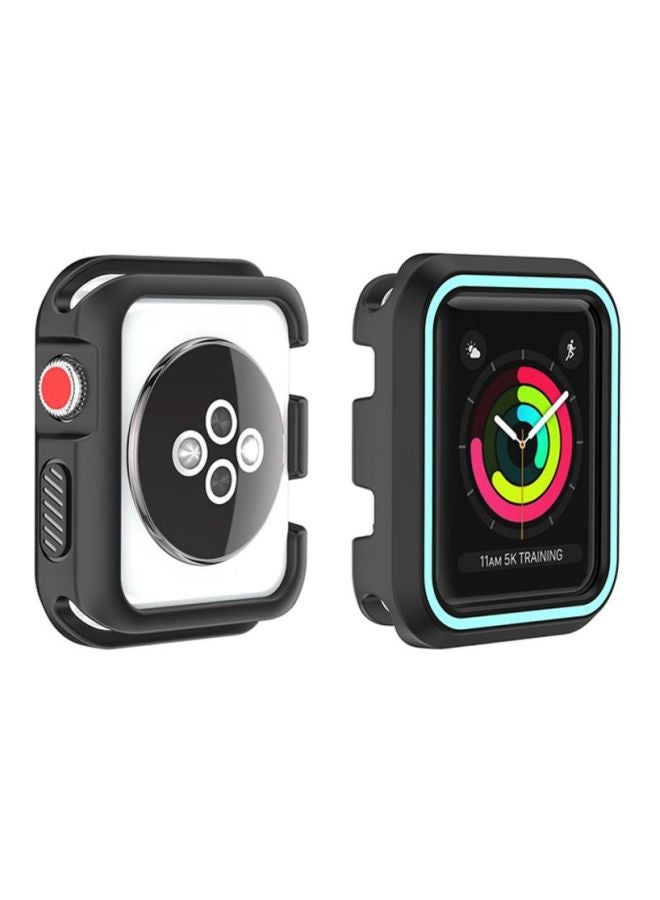 Voberry Rugged Armor Bumper Protective Case Cover For Apple Watch Series 1/2/3 38mm Black/Blue - Image 2
