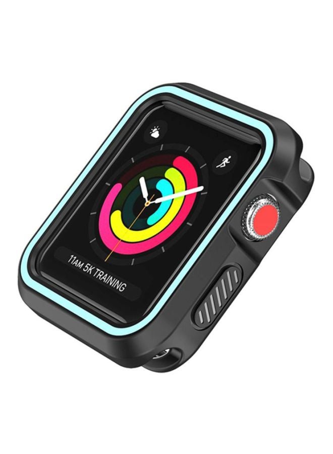 Voberry Rugged Armor Bumper Protective Case Cover For Apple Watch Series 1/2/3 38mm Black/Blue - Image 4