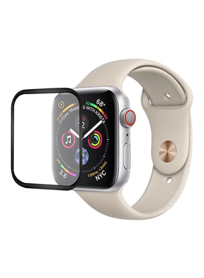Voberry Tempered Glass Screen Protector For Apple Watch Series 4 Black/Clear - Image 1
