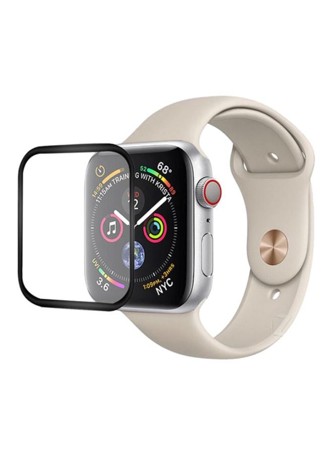 Voberry Tempered Glass Screen Protector For Apple Watch Series 4 Black/Clear - Image 1