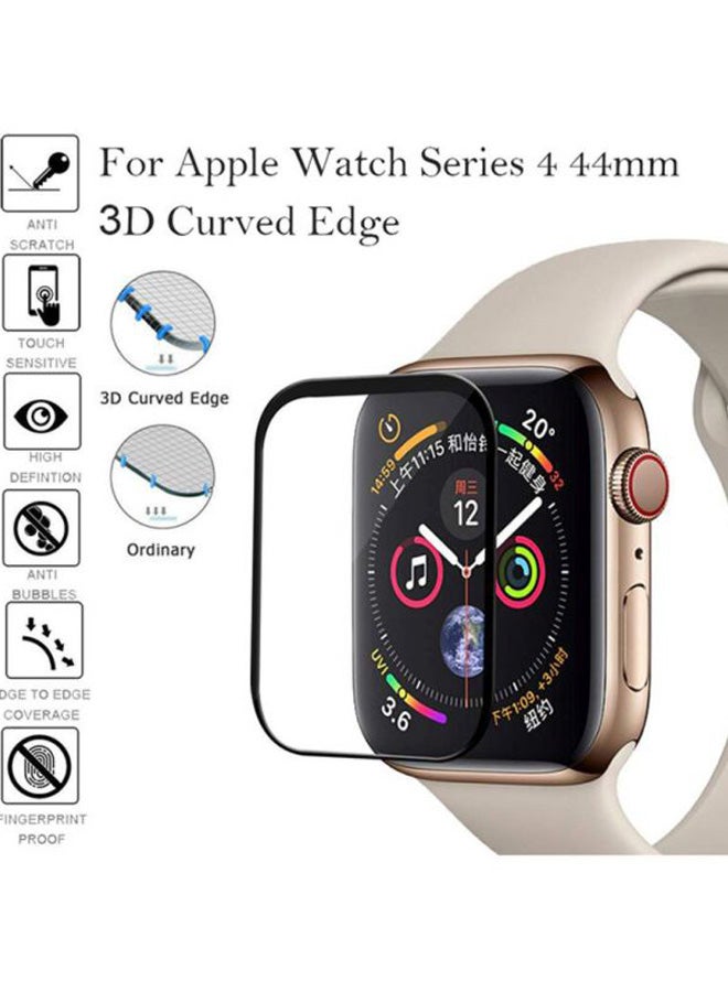 Voberry Tempered Glass Screen Protector For Apple Watch Series 4 Black/Clear - Image 2