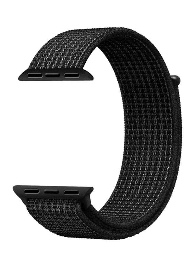 MARGOUN Nylon Band for Apple Watch  49mm 45mm 44mm 42mm Compatible with iWatch Strap Series Ultra2/Ultra/8/7/6/5/4/3/2/1/SE/SE2 Black - Image 1