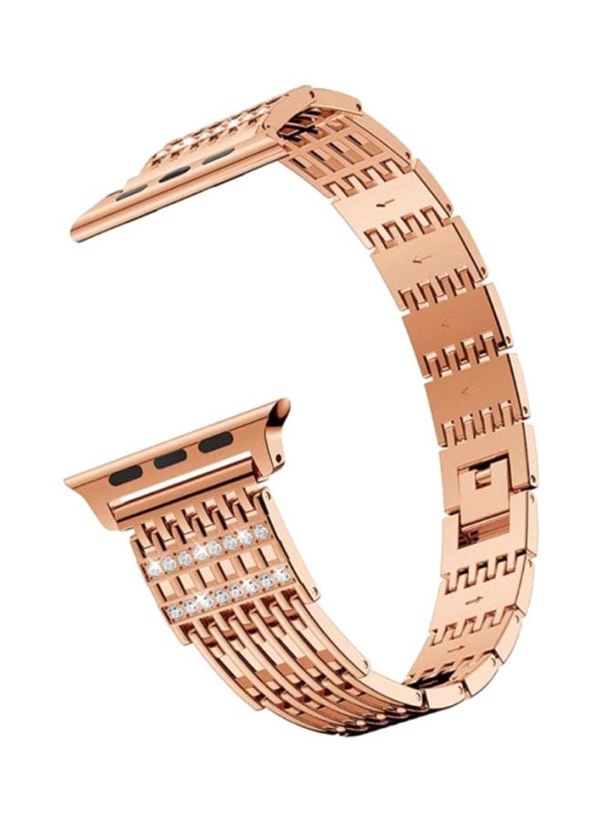 Replacement Stone Studded Band For Apple Watch Series 4 44mm Rose Gold