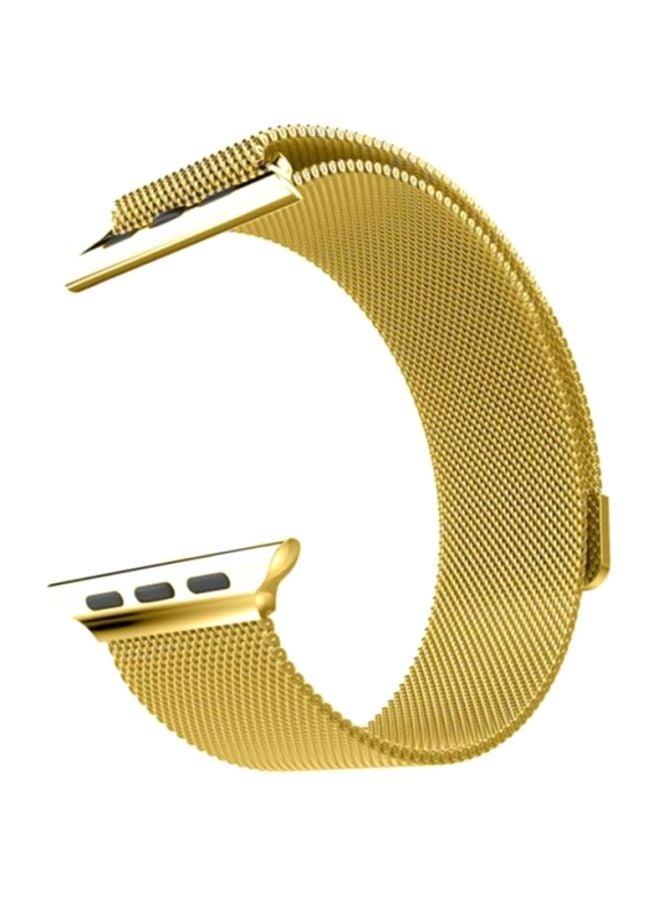 MARGOUN - Milanese Mesh Stainless Steel Band for Apple Watch 42/44/45mm Gold - Image 1