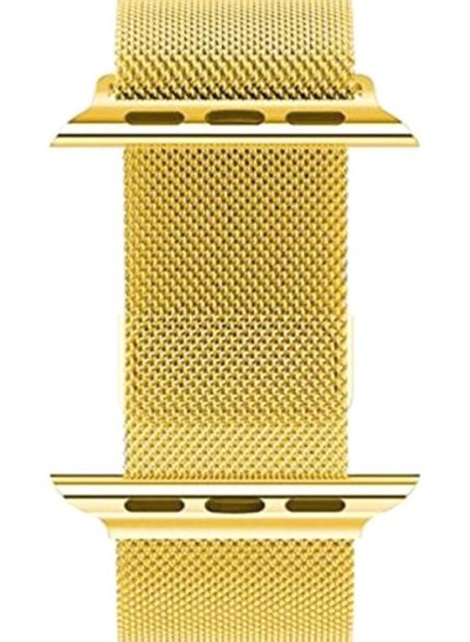 MARGOUN - Milanese Mesh Stainless Steel Band for Apple Watch 42/44/45mm Gold - Image 1
