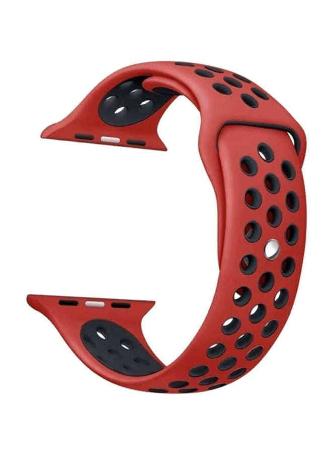 MARGOUN - Silicone Replacement Band For Apple Watch Series 1/Series 2/Sport Edition 42mm Red/Black - Image 1