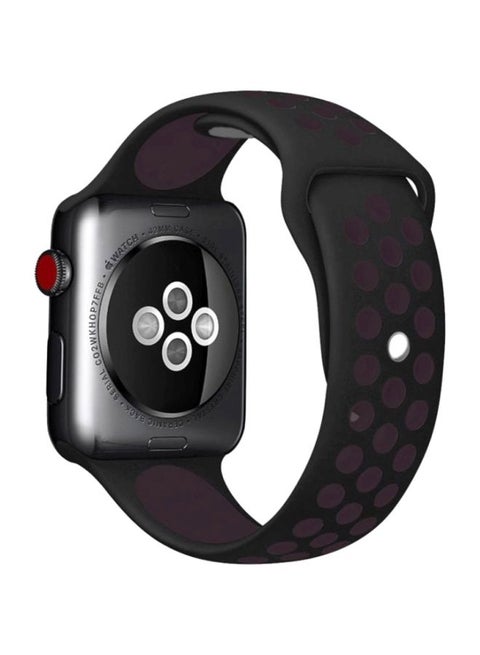 Silicone Nike Design Sport Band for Apple Watch 42/44/45mm Black/Purple