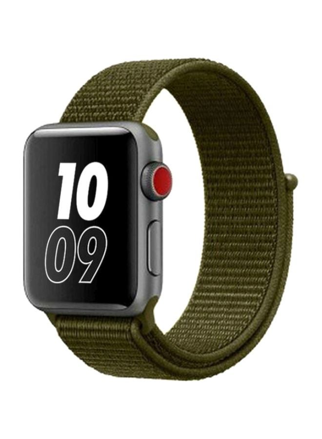 MARGOUN - Apple Watch 42mm/44mm/45mm Nylon Sport Loop Band Olive - Image 1