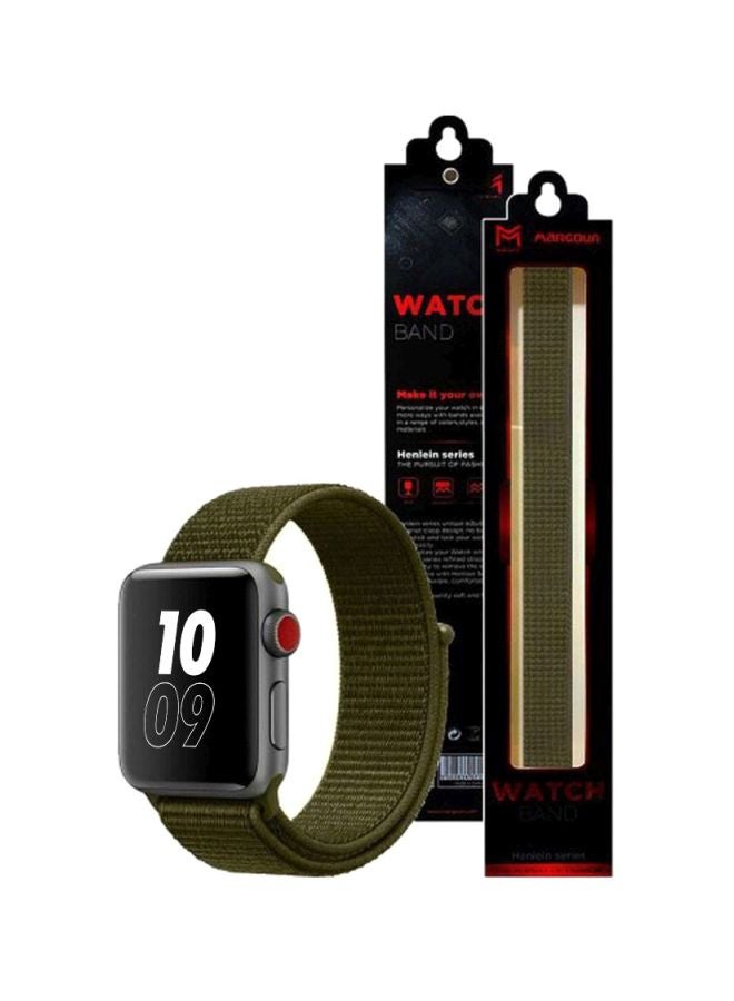 MARGOUN - Apple Watch 42mm/44mm/45mm Nylon Sport Loop Band Olive - Image 1