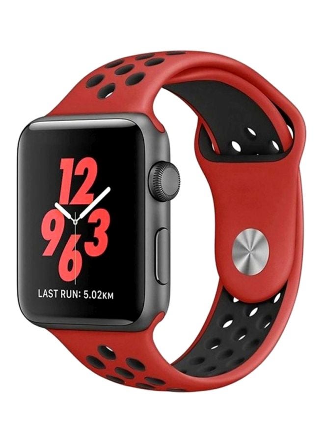 MARGOUN - Silicone Nike Design Sport Band for Apple Watch 42/44/45mm Red/Black - Image 1