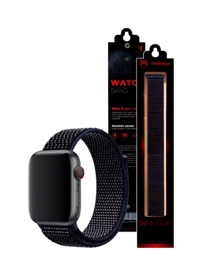 MARGOUN - Apple Watch 42mm/44mm/45mm Nylon Sport Loop Band Steel Blue - Image 1