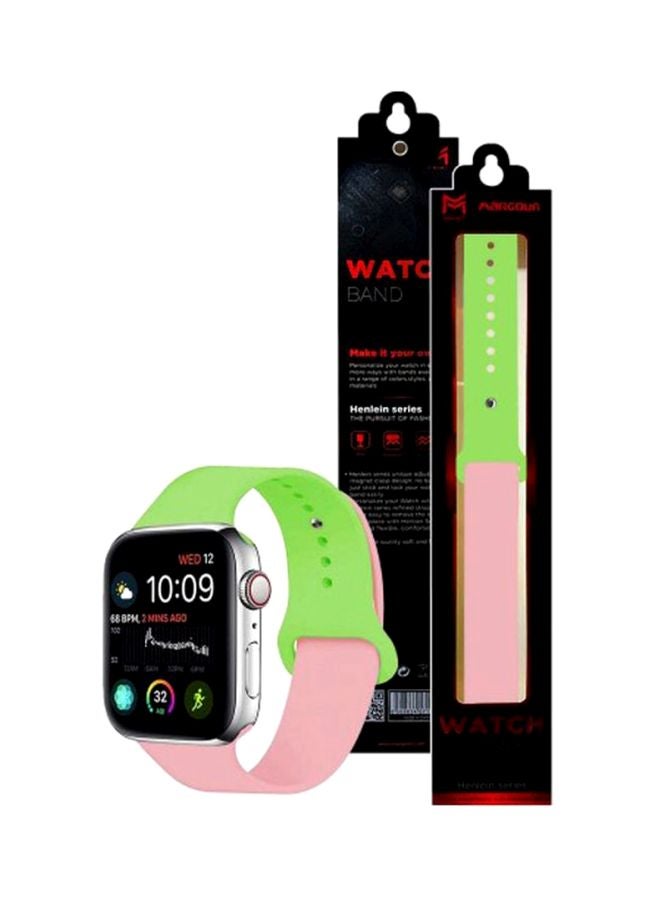 MARGOUN - Henlein Series Replacement Band For Apple Watch 42/44 mm Green/Pink - Image 1