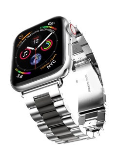 Voberry Replacement Adjustable Strap For Apple Watch Series 4 44mm Silver/Black  - Image 3