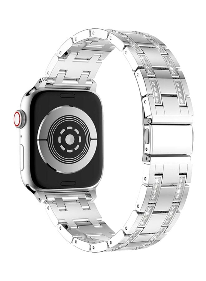 Voberry Replacement Band Wrist Strap For Apple Watch Series 44mm Silver - Image 1