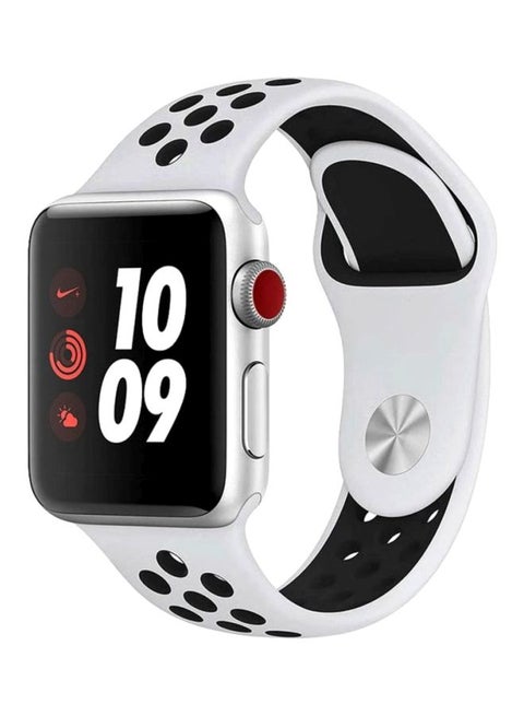 Silicone Nike Design Sport Band for Apple Watch 42/44/45mm White/Black