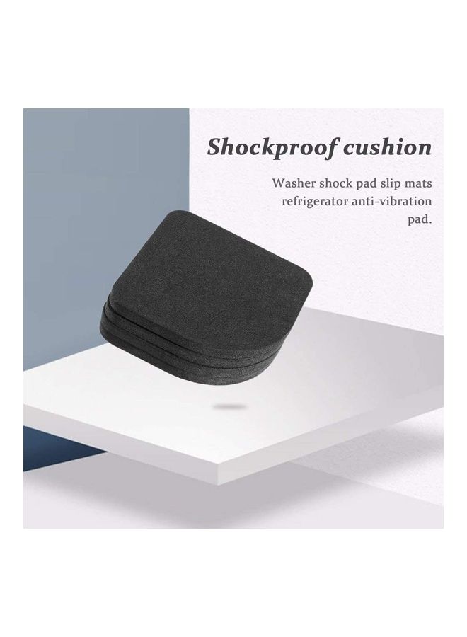 4-Piece Washing Machine Shock Proof Anti Vibration Pad Black  - Image 4