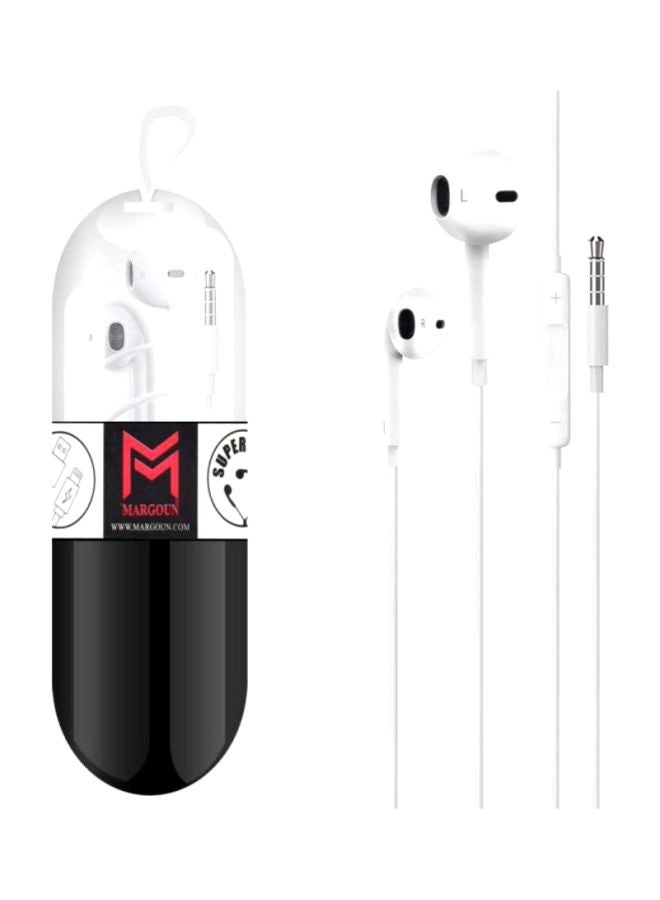 MARGOUN Wired In-Ear Headphones With Mic White - Image 3