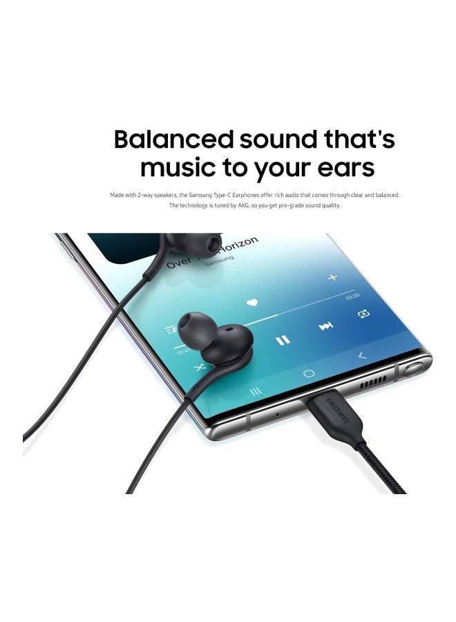 Samsung - Type-C Wired Earphones Black - Image 1