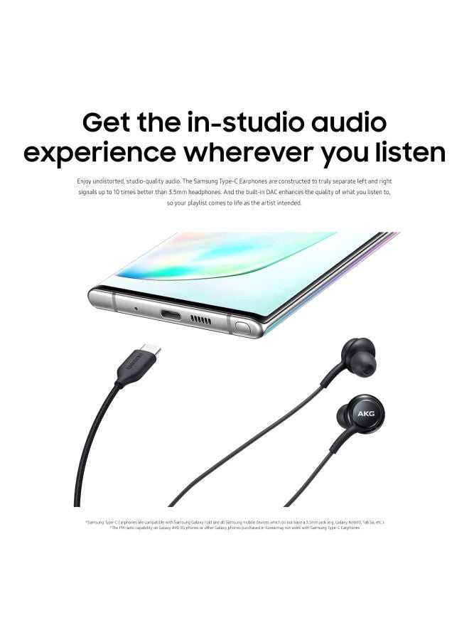 Samsung - Type-C Wired Earphones Black - Image 1