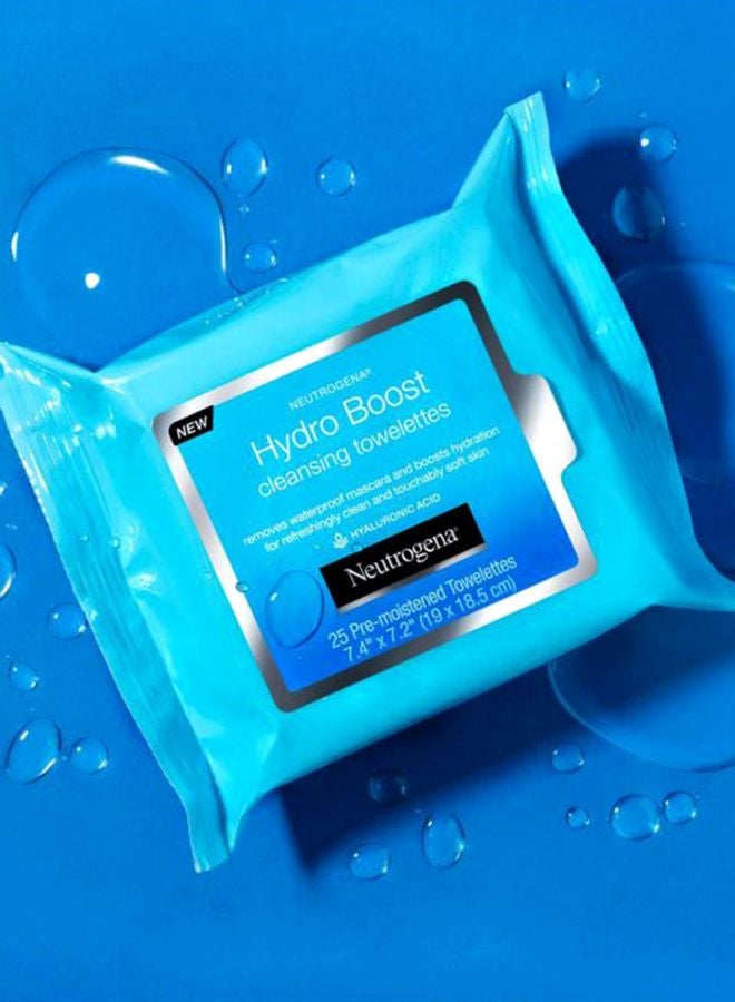 Neutrogena - 25-Piece Hydro Boost Cleanser Facial Wipes Blue 7.4x7.2inch - Image 1