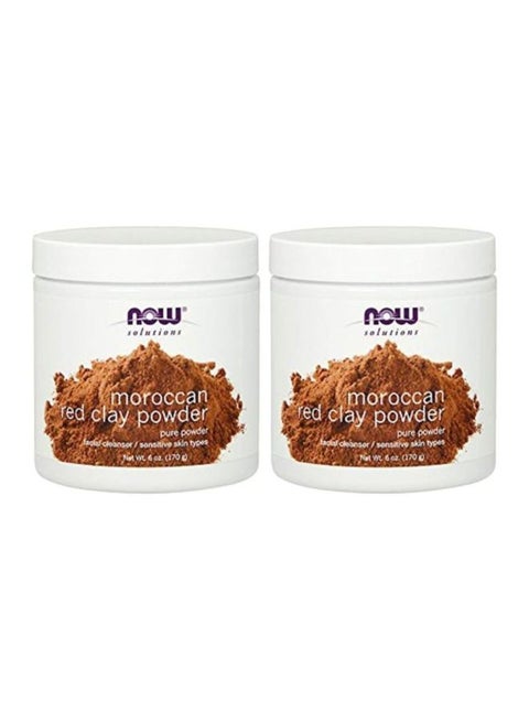 Pack Of 2 Moroccan Red Clay Facial Detox Powder 170grams