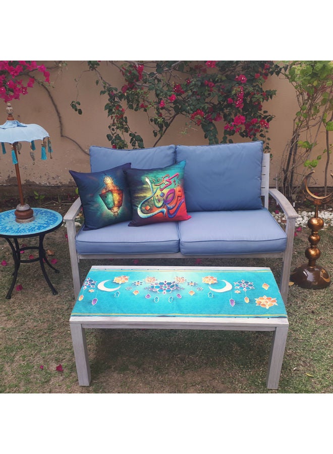 ألوان مجموعة غطاء وسادة زينة تحمل عبارة "رمضان كريم" - 2 قطعة متعدد الألوان 40 x 40سم - Image 2