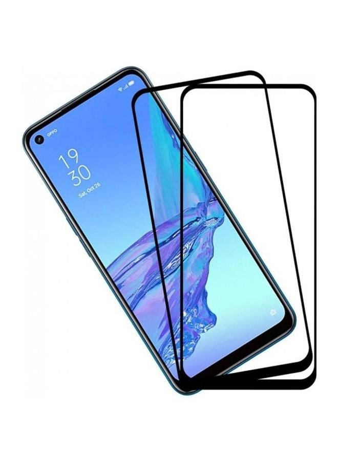 مارجون طقم لاصقات حماية للشاشة 3D مكون من قطعتين لهاتف أوبو A33 (2020) أسود / شفاف - Image 2