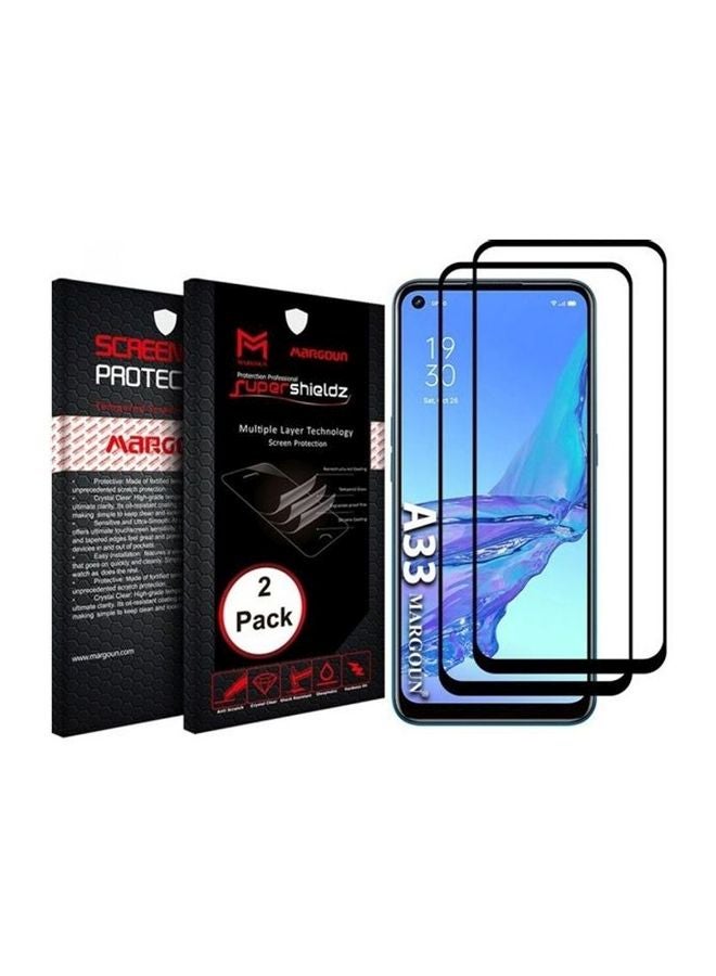 مارجون طقم لاصقات حماية للشاشة 3D مكون من قطعتين لهاتف أوبو A33 (2020) أسود / شفاف - Image 3