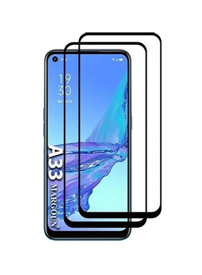 مارجون طقم لاصقات حماية للشاشة 3D مكون من قطعتين لهاتف أوبو A33 (2020) أسود / شفاف - Image 1