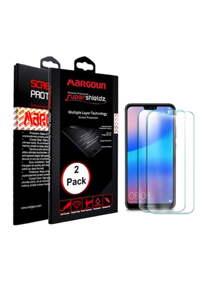 MARGOUN 2-Piece Tempered Glass Screen Protector For Huawei P20 Lite Clear - Image 2