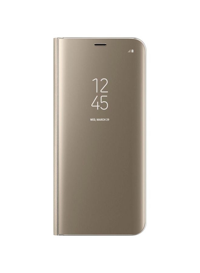 Clear View Flip Cover For Samsung Galaxy S8+ Maple Gold