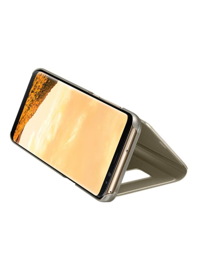 Clear View Flip Cover For Samsung Galaxy S8+ Maple Gold