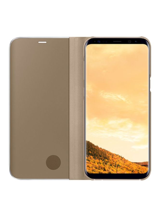 Clear View Flip Cover For Samsung Galaxy S8+ Maple Gold
