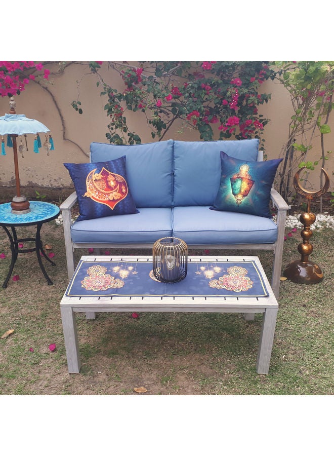 ألوان مجموعة غطاء وسادة زينة تحمل عبارة "رمضان كريم" - 2 قطعة متعدد الألوان 40 x 40سم - Image 2