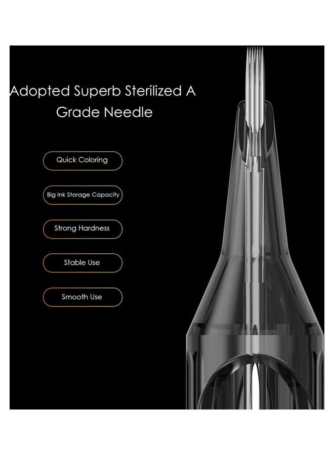 20-Piece Tattoo Cartridge Needle Black - Image 3