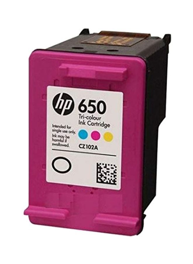 HP خرطوشة حبر بثلاثة ألوان طراز 650 وردي/أسود - Image 1