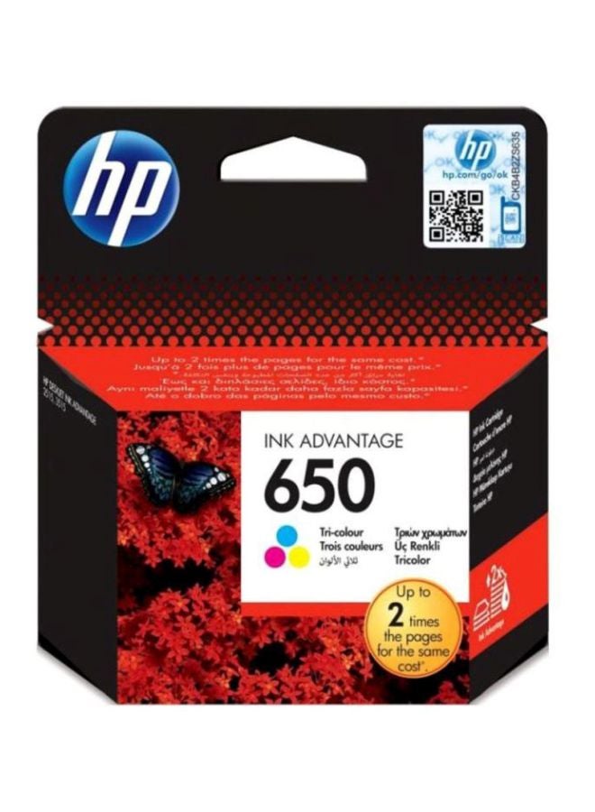 HP خرطوشة حبر بثلاثة ألوان طراز 650 وردي/أسود - Image 3