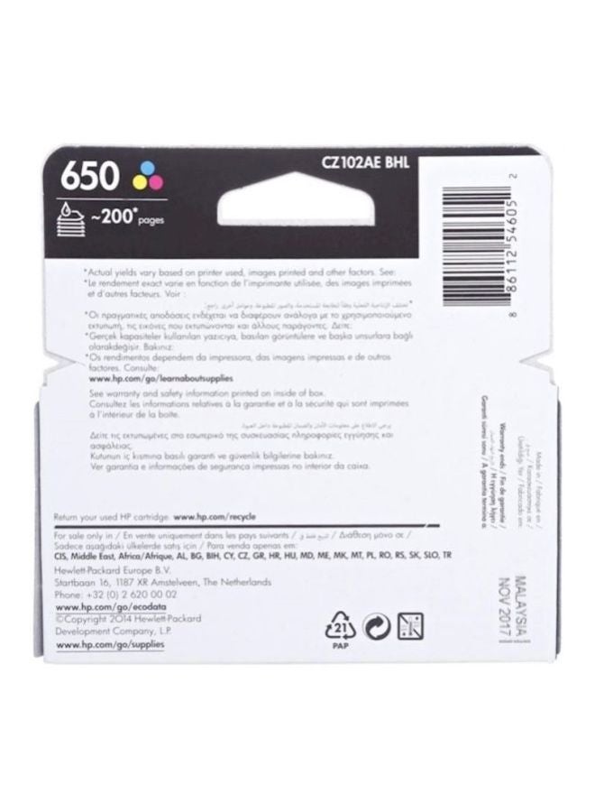 HP خرطوشة حبر بثلاثة ألوان طراز 650 وردي/أسود - Image 4