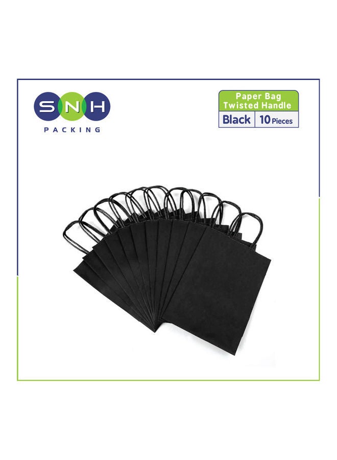 SNH 10-Piece Twisted Handle Paper Bag Set Black  - Image 2