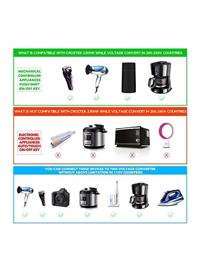 محول طاقة للسفر من 220 الى 110 فولت . أسود - Image 3