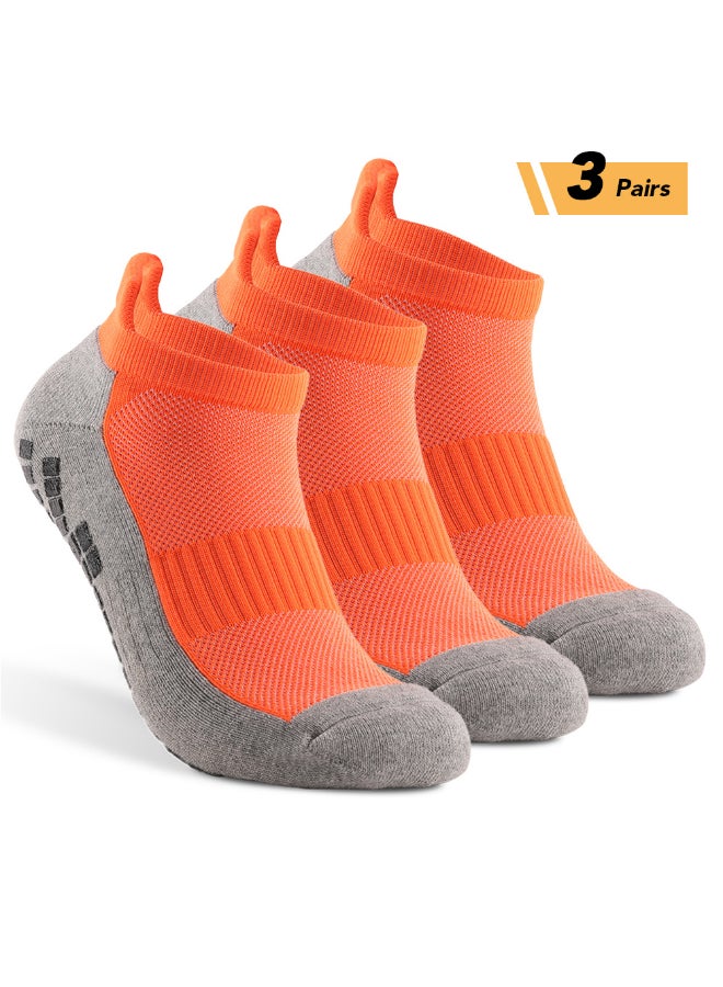 Pair Of 3 Anti-skid Soccer Socks Sports Orange 