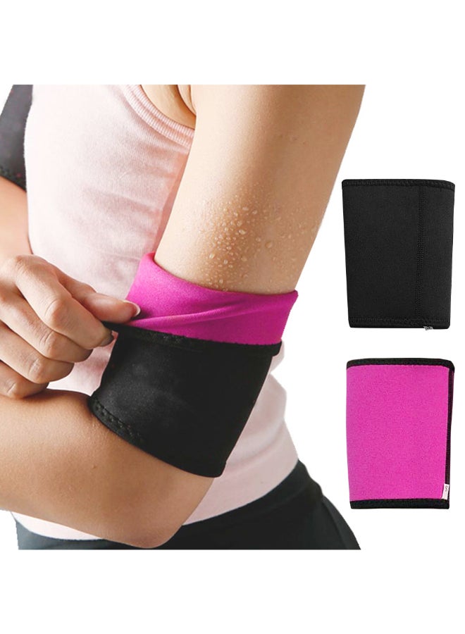 Gym Exercise Compression Arm Bands Sleeves Black/Pink  - Image 3