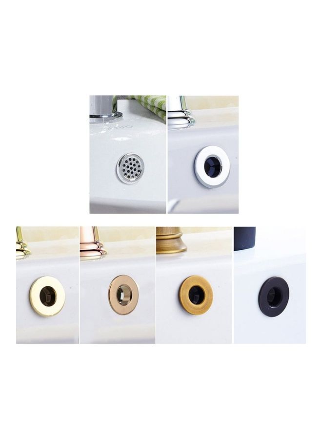 Electroplating Bathroom Basin Sink Round Hole Cover Cap Silver 3 x 3 x 1.1cm - Image 4